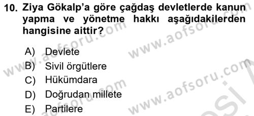 Türkiye´de Felsefenin Gelişimi 2 Dersi 2020 - 2021 Yılı Yaz Okulu Sınav Soruları 10. Soru