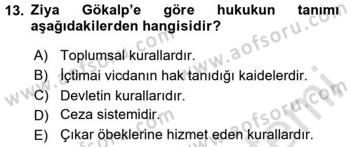 Türkiye´de Felsefenin Gelişimi 2 Dersi 2020 - 2021 Yılı Yaz Okulu Sınav Soruları 13. Soru
