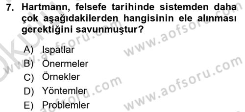 Türkiye´de Felsefenin Gelişimi 2 Dersi 2020 - 2021 Yılı Yaz Okulu Sınav Soruları 7. Soru