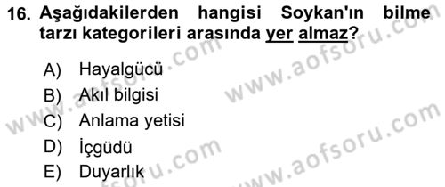 Türkiye´de Felsefenin Gelişimi 2 Dersi 2021 - 2022 Yılı Yaz Okulu Sınav Soruları 16. Soru