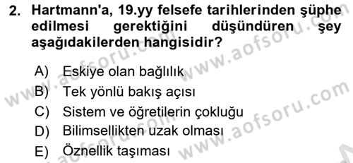 Türkiye´de Felsefenin Gelişimi 2 Dersi 2021 - 2022 Yılı Yaz Okulu Sınav Soruları 2. Soru