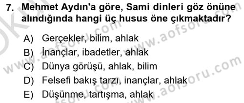 Türkiye´de Felsefenin Gelişimi 2 Dersi 2021 - 2022 Yılı Yaz Okulu Sınav Soruları 7. Soru