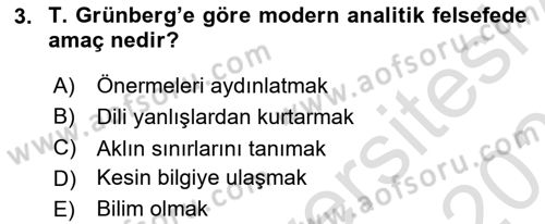 Türkiye´de Felsefenin Gelişimi 2 Dersi 2022 - 2023 Yılı Yaz Okulu Sınav Soruları 3. Soru