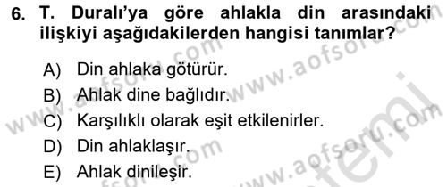 Türkiye´de Felsefenin Gelişimi 2 Dersi 2022 - 2023 Yılı Yaz Okulu Sınav Soruları 6. Soru