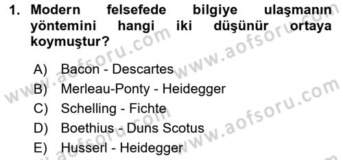 Türkiye´de Felsefenin Gelişimi 2 Dersi 2023 - 2024 Yılı (Vize) Ara Sınav Soruları 1. Soru