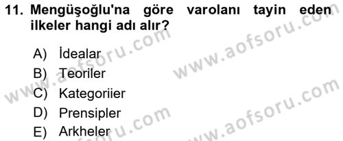 Türkiye´de Felsefenin Gelişimi 2 Dersi 2023 - 2024 Yılı (Vize) Ara Sınav Soruları 11. Soru
