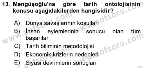Türkiye´de Felsefenin Gelişimi 2 Dersi 2023 - 2024 Yılı (Vize) Ara Sınav Soruları 13. Soru