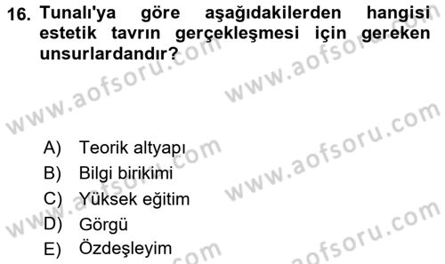 Türkiye´de Felsefenin Gelişimi 2 Dersi 2023 - 2024 Yılı (Vize) Ara Sınav Soruları 16. Soru