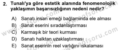 Türkiye´de Felsefenin Gelişimi 2 Dersi 2023 - 2024 Yılı (Vize) Ara Sınav Soruları 2. Soru