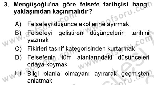 Türkiye´de Felsefenin Gelişimi 2 Dersi 2023 - 2024 Yılı (Vize) Ara Sınav Soruları 3. Soru