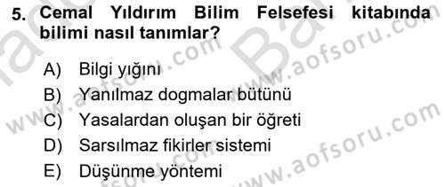 Türkiye´de Felsefenin Gelişimi 2 Dersi 2023 - 2024 Yılı (Vize) Ara Sınav Soruları 5. Soru
