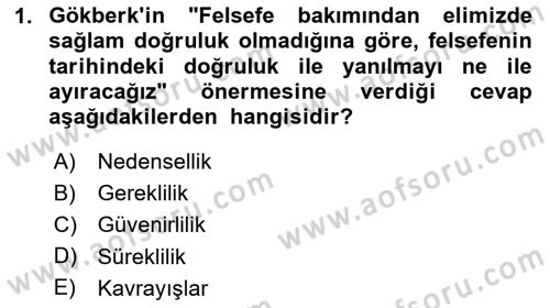Türkiye´de Felsefenin Gelişimi 2 Dersi 2023 - 2024 Yılı (Final) Dönem Sonu Sınav Soruları 1. Soru