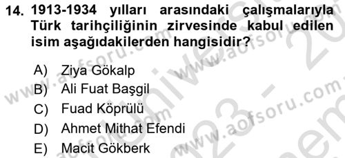 Türkiye´de Felsefenin Gelişimi 2 Dersi 2023 - 2024 Yılı (Final) Dönem Sonu Sınav Soruları 14. Soru