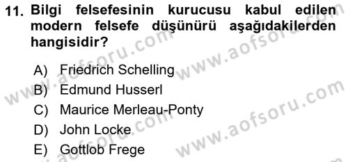 Türkiye´de Felsefenin Gelişimi 2 Dersi 2024 - 2025 Yılı (Vize) Ara Sınav Soruları 11. Soru