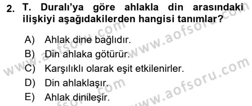 Türkiye´de Felsefenin Gelişimi 2 Dersi 2024 - 2025 Yılı Yaz Okulu Sınav Soruları 2. Soru