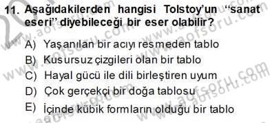 Estetik ve Sanat Felsefesi Dersi 2013 - 2014 Yılı (Vize) Ara Sınav Soruları 11. Soru