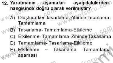 Estetik ve Sanat Felsefesi Dersi 2013 - 2014 Yılı (Vize) Ara Sınav Soruları 12. Soru