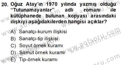 Estetik ve Sanat Felsefesi Dersi 2014 - 2015 Yılı (Vize) Ara Sınav Soruları 20. Soru