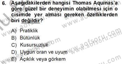 Estetik ve Sanat Felsefesi Dersi 2014 - 2015 Yılı (Final) Dönem Sonu Sınav Soruları 6. Soru