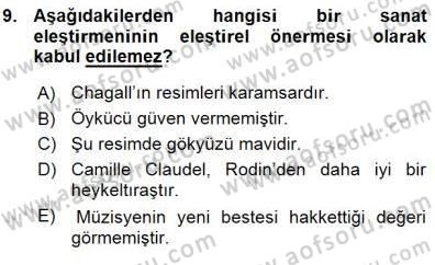 Estetik ve Sanat Felsefesi Dersi 2015 - 2016 Yılı (Vize) Ara Sınav Soruları 9. Soru