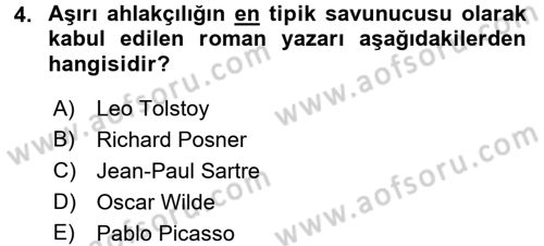 Estetik ve Sanat Felsefesi Dersi 2016 - 2017 Yılı (Final) Dönem Sonu Sınav Soruları 4. Soru