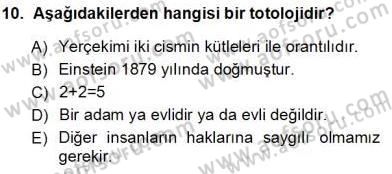 Dil Felsefesi Dersi Ara Sınavı Deneme Sınav Soruları 10. Soru