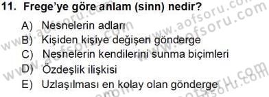 Dil Felsefesi Dersi Ara Sınavı Deneme Sınav Soruları 11. Soru