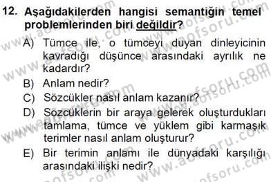 Dil Felsefesi Dersi 2012 - 2013 Yılı (Vize) Ara Sınav Soruları 12. Soru