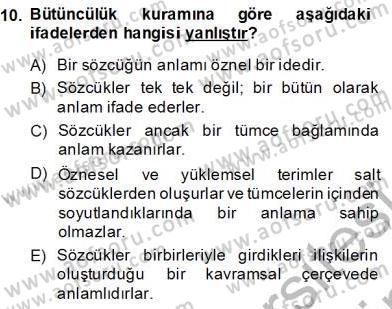 Dil Felsefesi Dersi Ara Sınavı Deneme Sınav Soruları 10. Soru