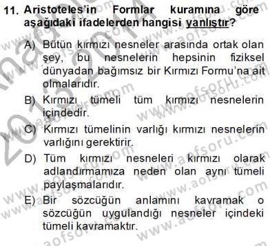 Dil Felsefesi Dersi Ara Sınavı Deneme Sınav Soruları 11. Soru