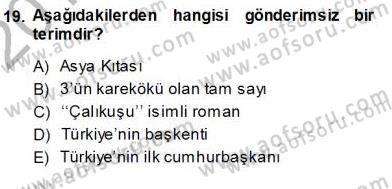 Dil Felsefesi Dersi Ara Sınavı Deneme Sınav Soruları 19. Soru