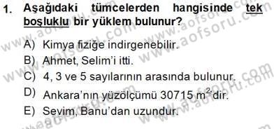 Dil Felsefesi Dersi 2013 - 2014 Yılı (Final) Dönem Sonu Sınav Soruları 1. Soru