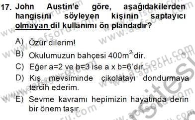 Dil Felsefesi Dersi 2013 - 2014 Yılı (Final) Dönem Sonu Sınav Soruları 17. Soru