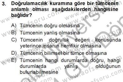 Dil Felsefesi Dersi 2013 - 2014 Yılı (Final) Dönem Sonu Sınav Soruları 3. Soru