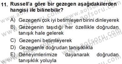 Dil Felsefesi Dersi 2013 - 2014 Yılı Tek Ders Sınav Soruları 11. Soru