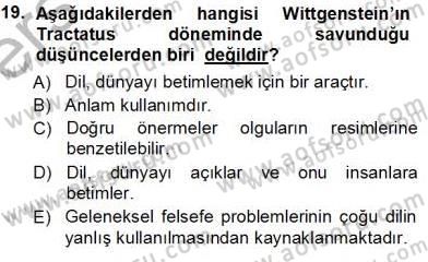 Dil Felsefesi Dersi 2013 - 2014 Yılı Tek Ders Sınav Soruları 19. Soru