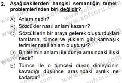 Dil Felsefesi Dersi 2013 - 2014 Yılı Tek Ders Sınav Soruları 2. Soru