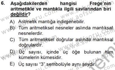 Dil Felsefesi Dersi 2013 - 2014 Yılı Tek Ders Sınav Soruları 6. Soru