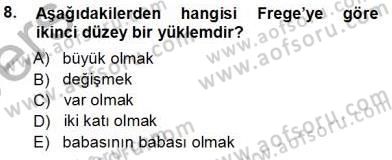 Dil Felsefesi Dersi 2013 - 2014 Yılı Tek Ders Sınav Soruları 8. Soru