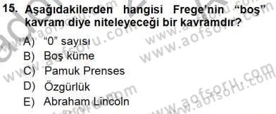 Dil Felsefesi Dersi 2014 - 2015 Yılı (Vize) Ara Sınavı 15. Soru