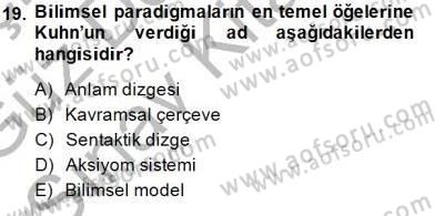 Dil Felsefesi Dersi 2014 - 2015 Yılı (Final) Dönem Sonu Sınavı 19. Soru