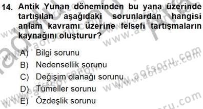 Dil Felsefesi Dersi 2015 - 2016 Yılı (Vize) Ara Sınav Soruları 14. Soru