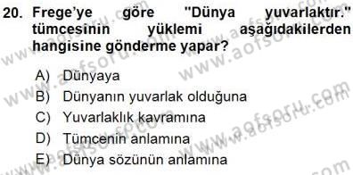 Dil Felsefesi Dersi Ara Sınavı Deneme Sınav Soruları 20. Soru