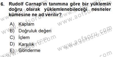 Dil Felsefesi Dersi Ara Sınavı Deneme Sınav Soruları 6. Soru