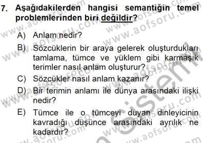 Dil Felsefesi Dersi 2015 - 2016 Yılı (Vize) Ara Sınav Soruları 7. Soru
