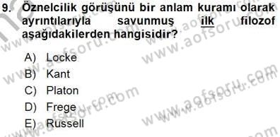 Dil Felsefesi Dersi 2015 - 2016 Yılı (Vize) Ara Sınav Soruları 9. Soru