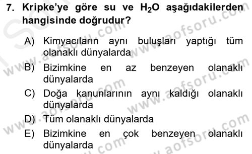 Dil Felsefesi Dersi 2016 - 2017 Yılı (Final) Dönem Sonu Sınav Soruları 7. Soru