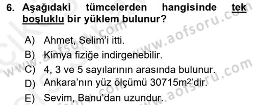 Dil Felsefesi Dersi 2017 - 2018 Yılı 3 Ders Sınav Soruları 6. Soru