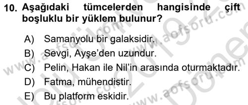 Dil Felsefesi Dersi 2019 - 2020 Yılı (Final) Dönem Sonu Sınav Soruları 10. Soru