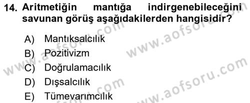 Dil Felsefesi Dersi 2021 - 2022 Yılı (Vize) Ara Sınav Soruları 14. Soru